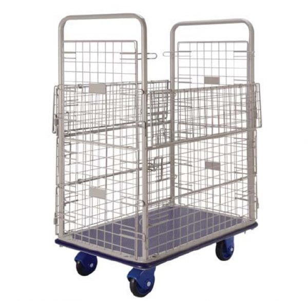 BNB307WH Prestar Platform Trolleys with Removable Mesh Sides