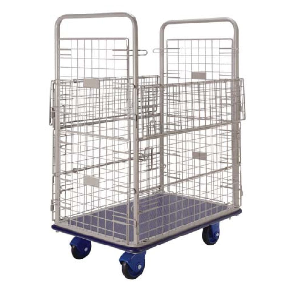 BNB307WH Prestar Platform Trolleys with Removable Mesh Sides