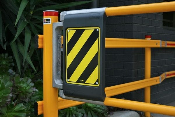 Ball Fence Swing Gate Application close up