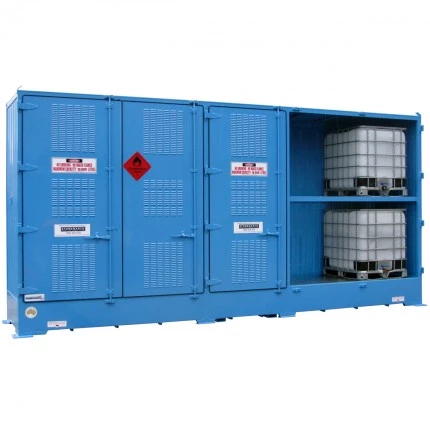 DPR10BB Outdoor Dangerous Goods Store IBCs open