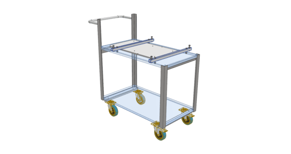 Custom dimensioning trolley 900 x 600mm shelf