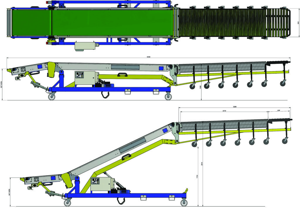 Dockless Truck Trailer Unloading Conveyor SIDE
