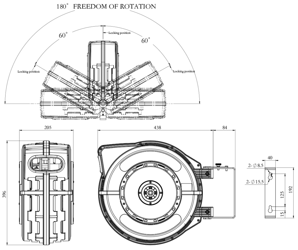 Electrical Cable Retractable Reels drawing