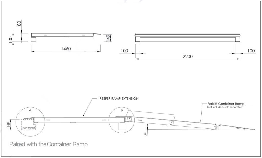 Forklift Container Ramp Reefer Extension diagram