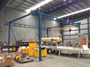 Free standing workstation bridge crane Gorbel CS GAS 2