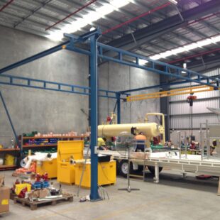 Free-standing workstation bridge crane Gorbel for CS GAS