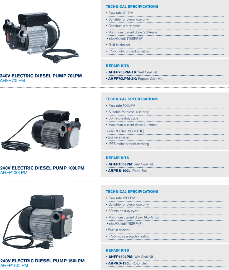 Fuel Pump Electric Diesel 240V