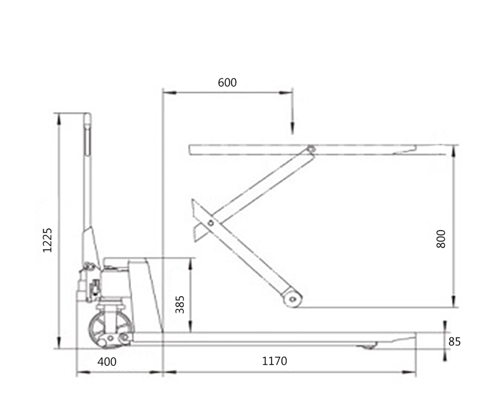 High Lifter Stillage Skid Truck dimensions