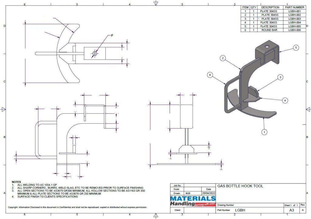 LGBH GAS BOTTLE HOOK TOOL FAB DRAWING