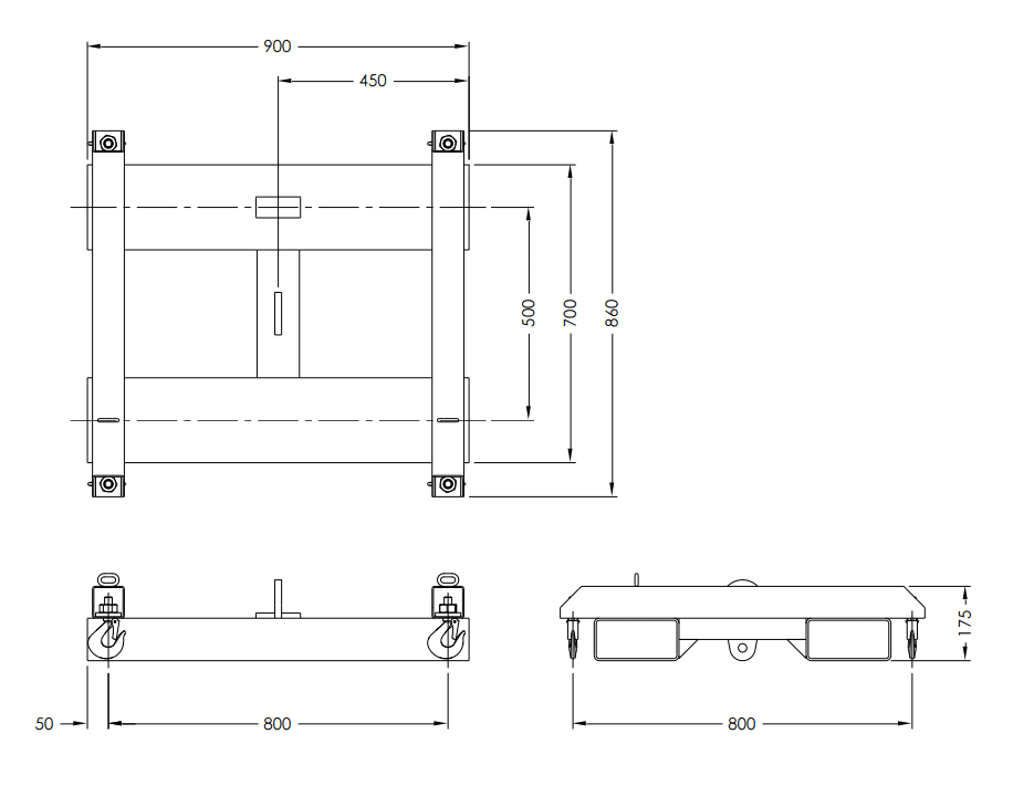 Bulk Bag Jib MFBB300 Product Dimensions
