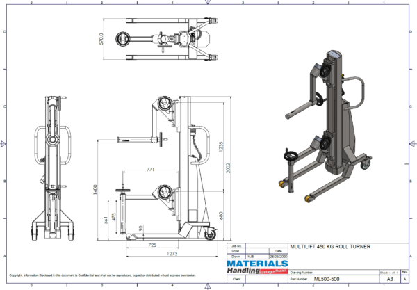 ML500 with roll turner tooling Multilift