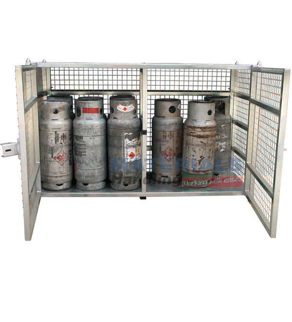 MSGB249 Gas Cylinder Storage Cages open doors