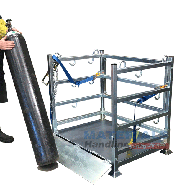MSGC80 Gas Cylinder Stillage Cage being loaded