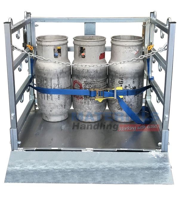 MSGC80 Gas Cylinder Stillage Cage with folding ramp