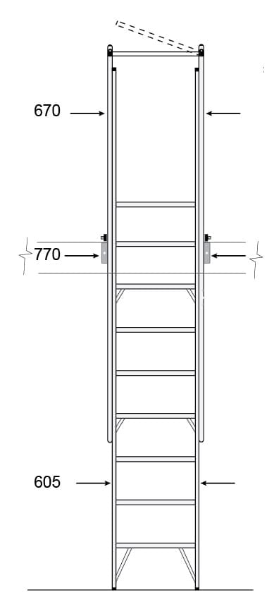 Mezzalad Ladder Drawing Height