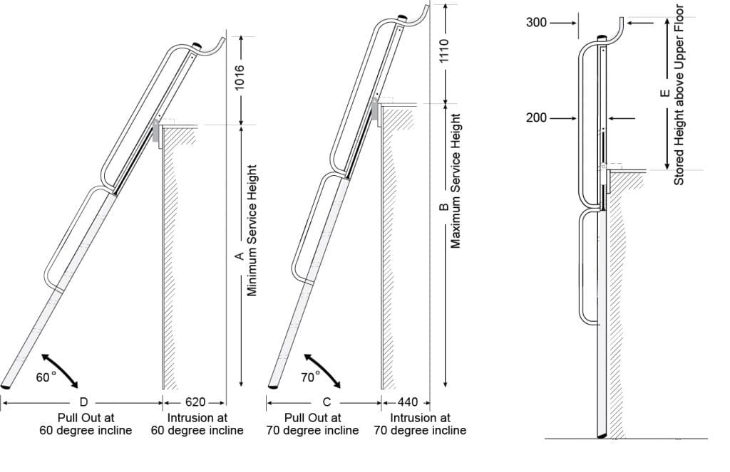 Mezzalad Ladder Drawing and Dimensions