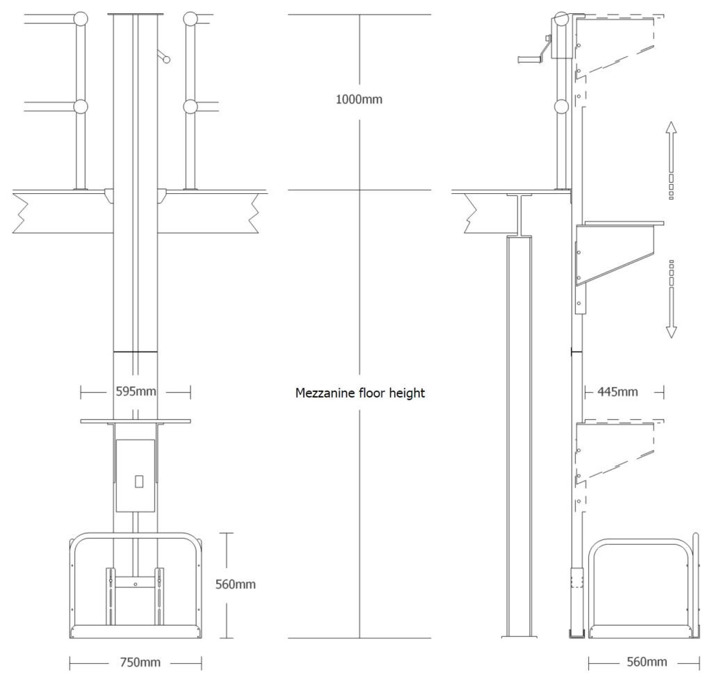 Mezzanine Floor Goods Lift Mezzalift dimensions