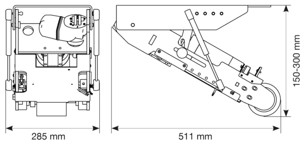 Motorised Fifth Wheel mounting dimensions