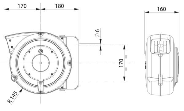 Retractable Cable Reels plastic case dimensions
