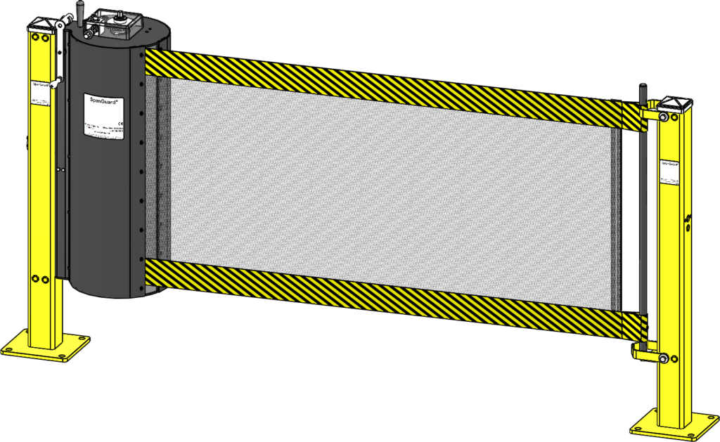 Retracting Safety Barrier Pedestrian Curtain Mesh Segregation (1)
