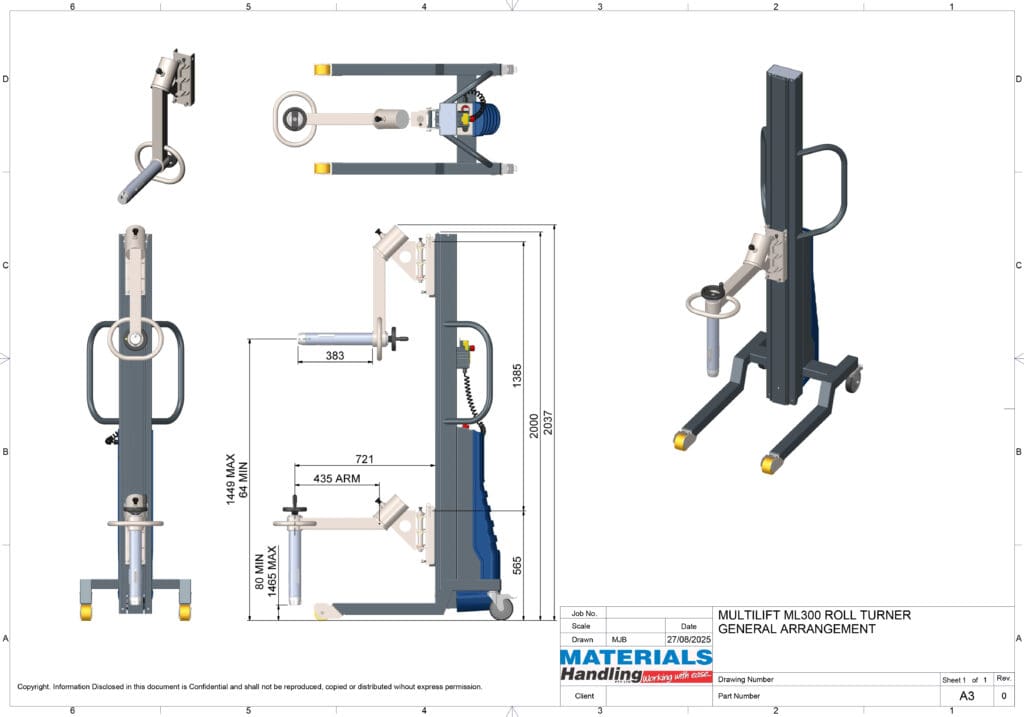 Roll Lifting and Turning Trolley ML300 RT
