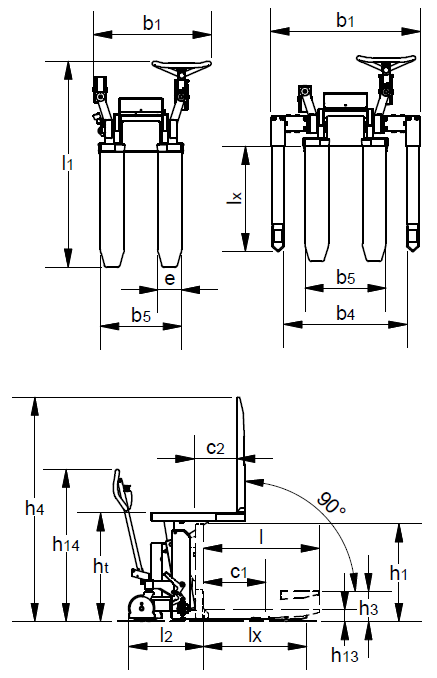 Stillage Bin Tilter dimensions 1
