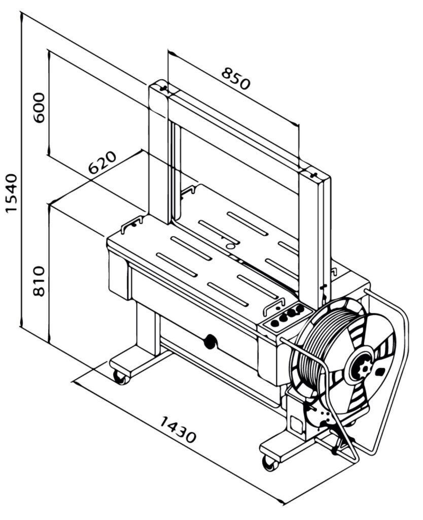 Strapping Machine TRS 600 dims