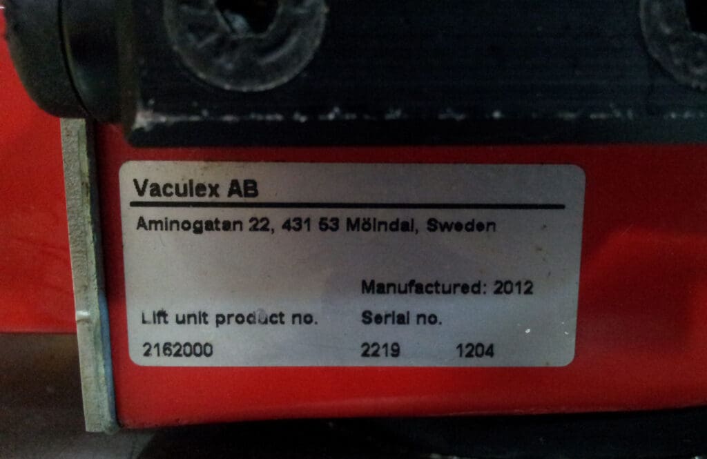 Vaculex control unit ID