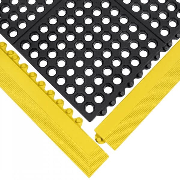 Workplace Safety Matting anti fatigue mat 24 seven gritworks yellow edge