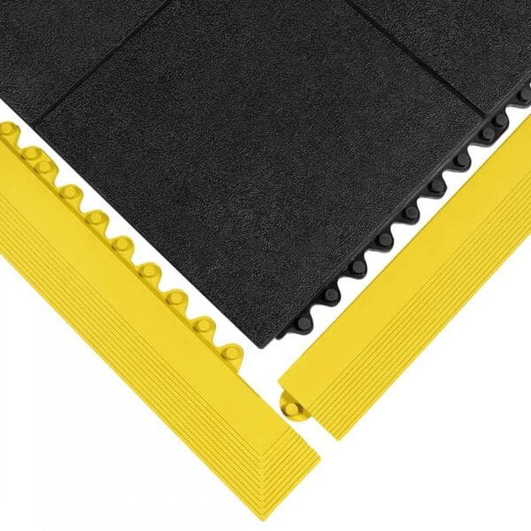 Workplace Safety Matting anti fatigue mat 24 seven solid yellow edge corner